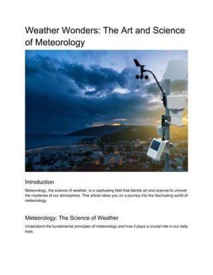 A Journey Into Meteorology, Science, And Inspiration