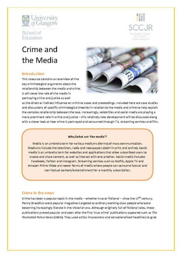 Crime, Justice, And Media Influence